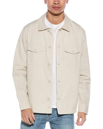 Onia Garment-dyed Twill Linen-blend Overshirt In Stone