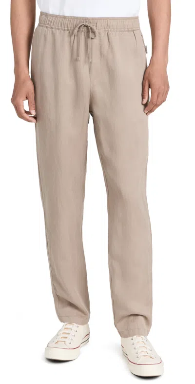 Onia Garment Dyed Twill Pull-on Trousers Almond