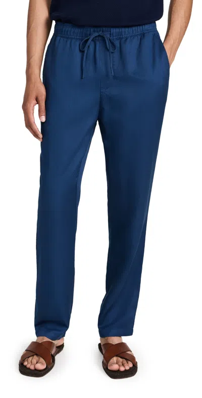 Onia Garment Dyed Twill Pull-on Pants Navy