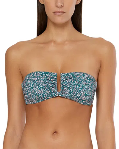 Onia Alexa Triangle Bikini Top In Slate Blue