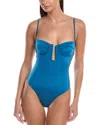 Onia Giselle Ruched One-piece Swimsuit In Blue