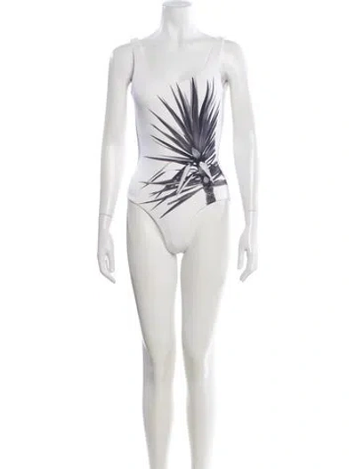 Pre-owned Onia Graphic Print One-piece In White