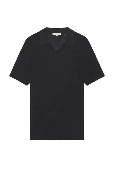 Onia Johnny Collar Ribbed Polo In Gunmetal