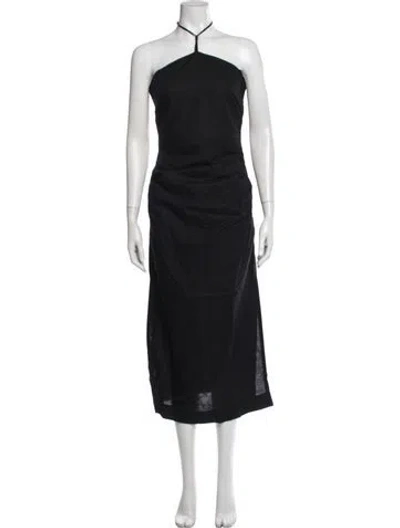 Pre-owned Onia Halterneck Long Dress In Black