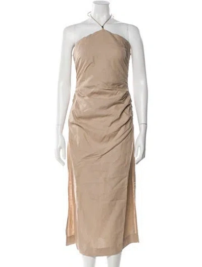 Pre-owned Onia Halterneck Midi Length Dress W/ Tags In Neutral