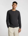Onia Heavyweight Slub Henley Sweater In Black
