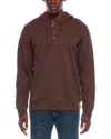 Onia Waffle Half Button Hoodie In Brown