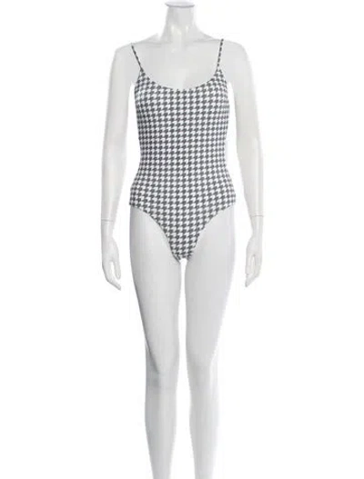 Pre-owned Onia Houndstooth Print One-piece W/ Tags In Black/white