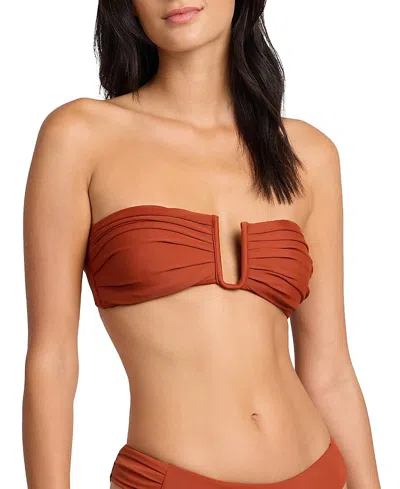 Onia Isla Bikini Top In Burgundy