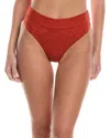 Onia Palm Jacquard Poppy Ivy Bikini Bottoms In Red