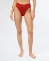 Onia Palm Jacquard Poppy Ivy Bikini Bottoms In Dark Red
