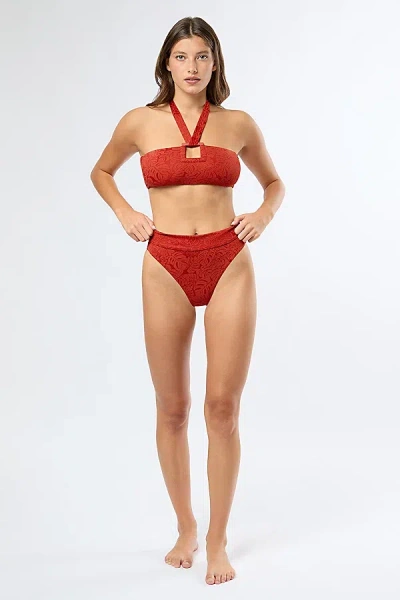 Onia Ivy High Rise Bikini Bottom In Dark Red, Women's At Urban Outfitters