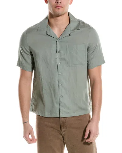 Onia Jack Air Linen-blend Shirt In Green
