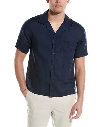 Onia Jack Air Linen-blend Shirt In Blue