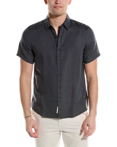 Onia Jack Air Linen-blend Shirt In Black