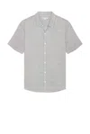 Onia Jack Air Linen Shirt In Gray