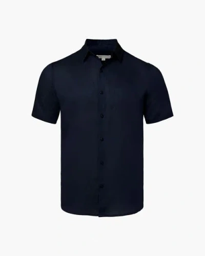 Onia Jack Air Linen Shirt In Deep Navy