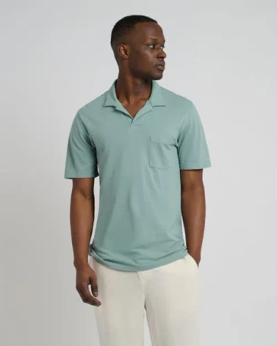 Onia Johnny Collar Pique Polo In Jade