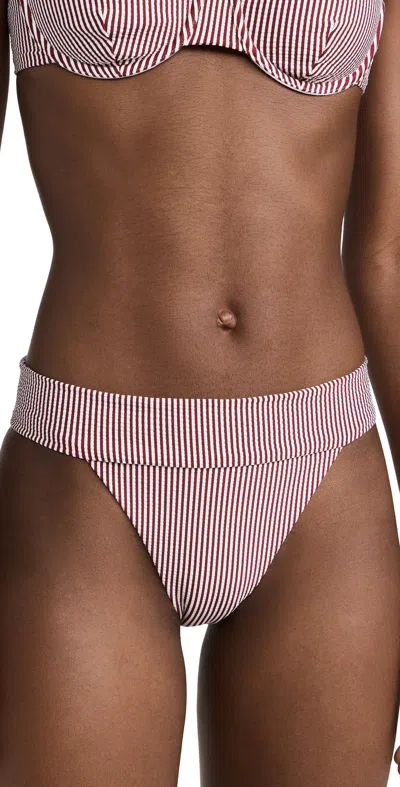 Onia Karina Bikini Bottoms Pomegranate/white