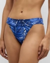 Onia Karina Palm Bikini Bottoms In Blue