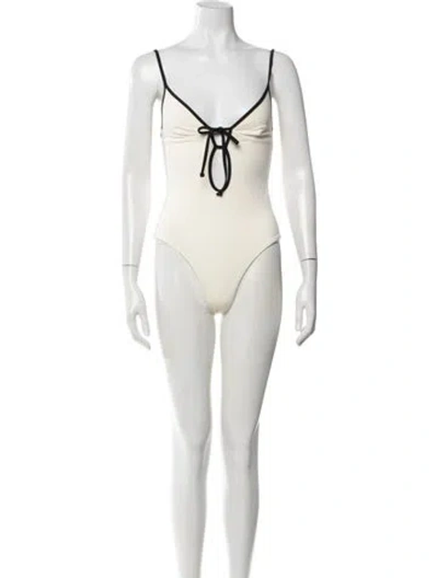 Pre-owned Onia Keyhole Accent One-piece In Neutral