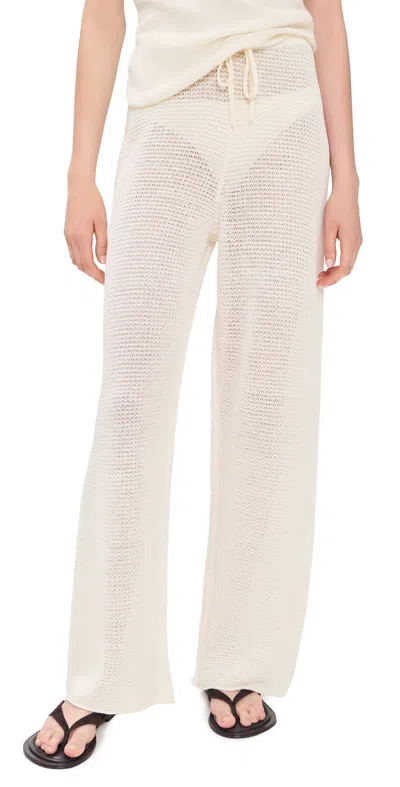 Onia Knit Drawstring Pants Egret In White