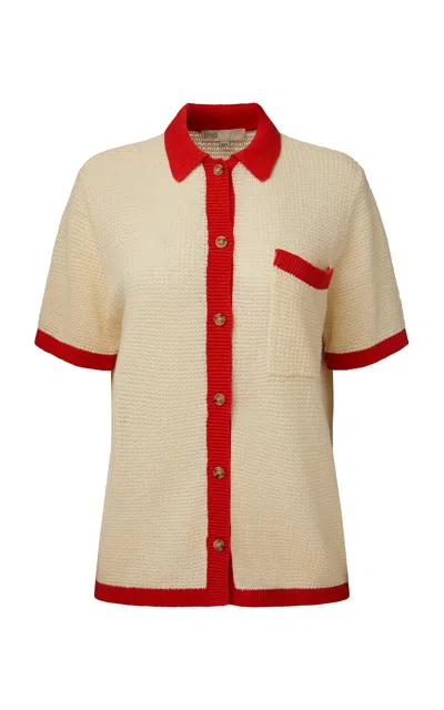 Onia Knit Linen Shirt In Neutral