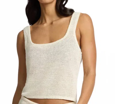 Onia Knit Square Neck Tank In Egret In White
