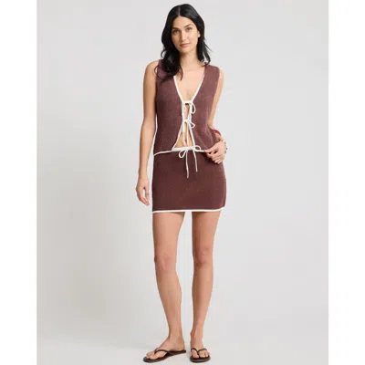 Onia Knit Tie V-neck Front Tank Top In Multi