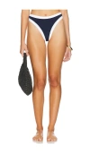 Onia Lana Bikini Bottom In Deep Navy & White