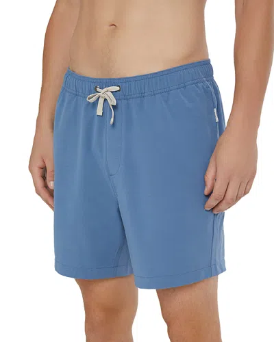 Onia Charles Straight-leg Mid-length Swim Shorts In Blue