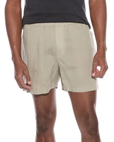 Onia Linen-blend Henley In Green