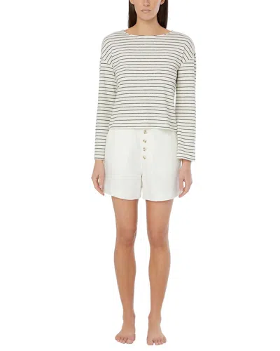 Onia Linen-blend Jersey Boatneck Top In Multi