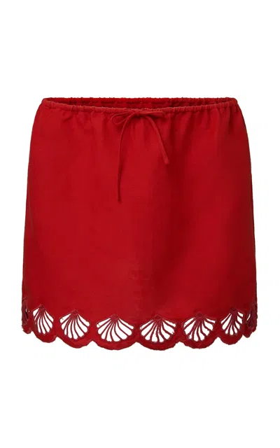 ONIA LINEN-BLEND MINI SKIRT