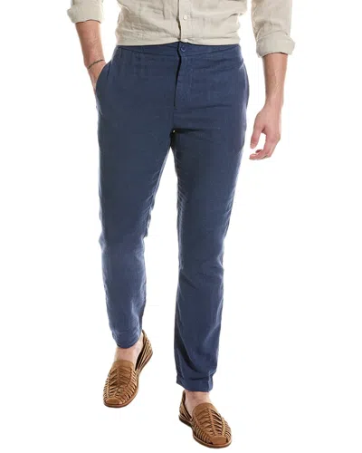Onia Linen-blend Pant In Blue