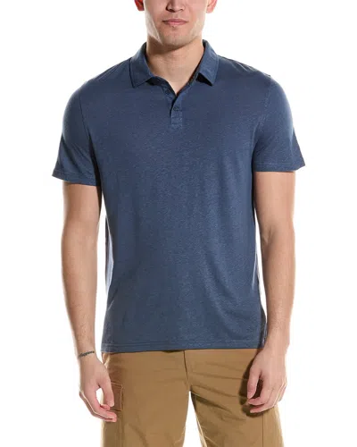 Onia Linen-blend Polo Shirt In Blue
