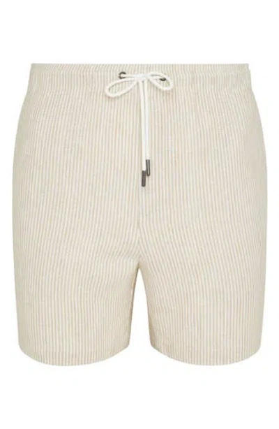 Onia Linen Blend Pull-on Shorts In Neutral