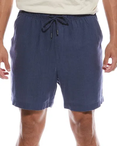 Onia Linen-blend Short In Blue