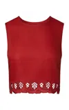 Onia Linen-blend Tank In Red