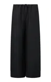 Onia Linen-blend Wide-leg Pants In Black
