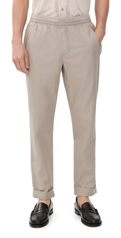 Onia Linen Cotton Stretch Cuff Pants Oxford Tan In Neutral