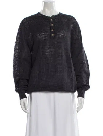 Pre-owned Onia Linen Crew Neck Sweater W/ Tags In Gray