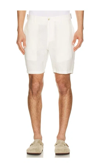 Onia Linen Fixed Waist Short In White