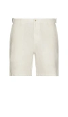 Onia Linen Fixed Waist Shorts In White