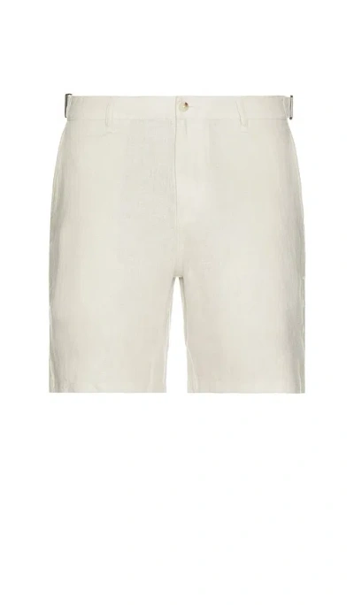 Onia Linen Fixed Waist Shorts In White