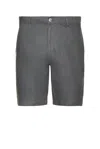 Onia Linen Fixed Waist Shorts In Gray