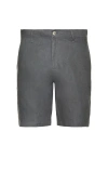 Onia Linen Fixed Waist Shorts In Gray
