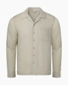 Onia Linen Home Long Sleeve Camp Shirt In Stone