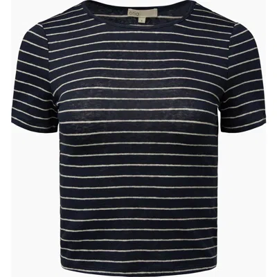 Onia Linen Jersey Baby Tee In Deep Navy/white