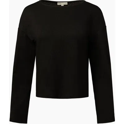 Onia Linen Jersey Boatneck Top In Black